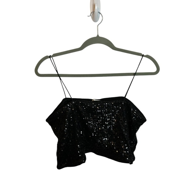 H&M Black Sequin Bandeau Top - Picture 1 of 3